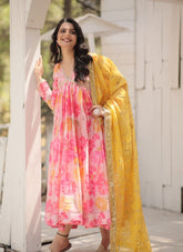Russian Silk Pink Colour Salwar Suit